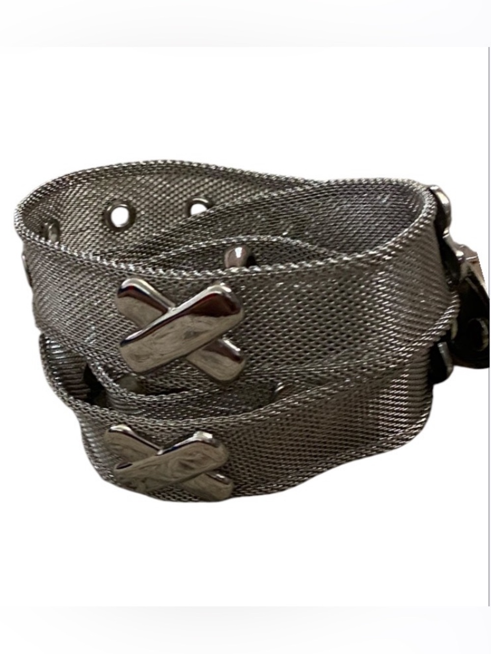 Vintage Donna Katz women’s silvertone metal mesh belt